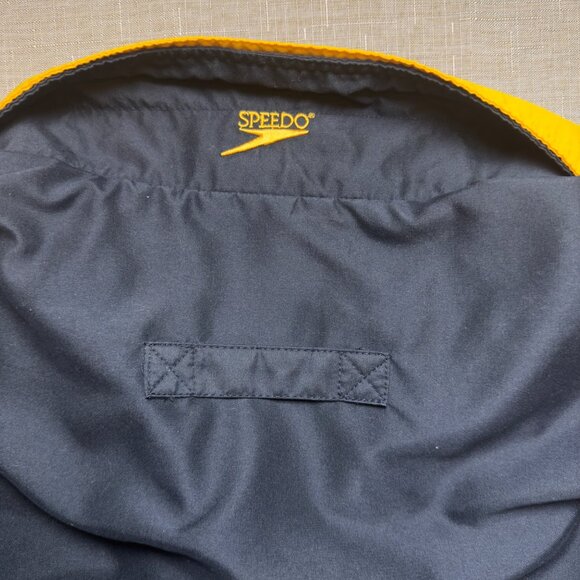 Vintage Speedo Windbreaker Jacket Black & Yellow Mens‎ Medium Retro 80s - Picture 10 of 11